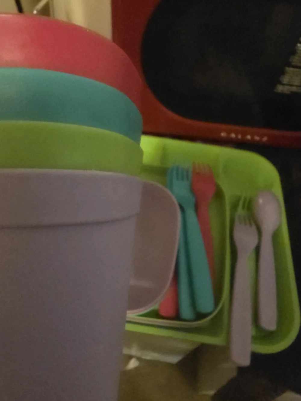 Neon Mix Kids Dinnerware Set - Green / Pink / Purple